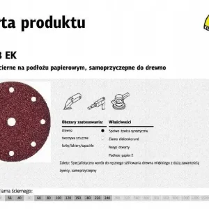 KLINGSPOR KRĄŻEK ŚCIERNY 150mm PS18EK gr.240 GLS1 p240 z otworami na rzep Dostępne od ręki