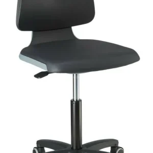 Krzeslo Labsit 2, antracytowe, imit.skory, na kolkach Zniżka