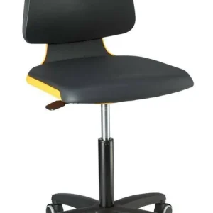 Krzeslo Labsit 2, pomarancz., imit.skory, na kolkach Sprawdź teraz