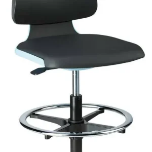 Ostatnia szansa Krzeslo Labsit 3, niebieskie, imit.skory, z podparciem dla nog