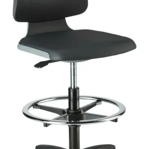 Szybka wysyłka Krzeslo Labsit 4, antracytowe, imit.skory, na kolkach