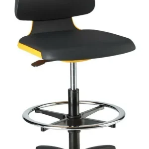 Krzeslo Labsit 4, pomarancz., imit.skory, na kolkach Wyjątkowa oferta