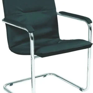 Cena promocyjna Krzeslo z rama zawiesz. RUMBA, chrom/skora,czarne