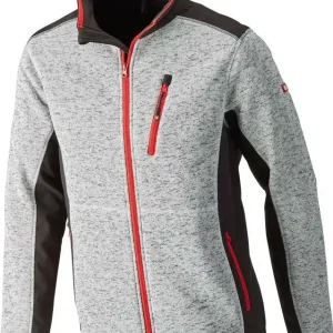 Tani Kurtka z dzianiny softshell, rozm. XL,jasnoszary/czerwony,FORTIS