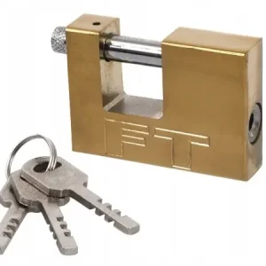 Kłódka trzpieniowa na klucz EGA 80mm mosiądz zatrzaskowa Promocja