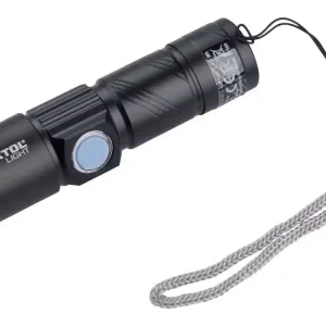 Darmowy zwrot Latarka ręczna 150lm zoom akumulator ładowarka USB Extol