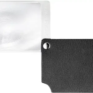 Lupa w formacie karty kredytowej,czarna viso POCKET 2,5x,etui ze skoryESCHENBACH Premium
