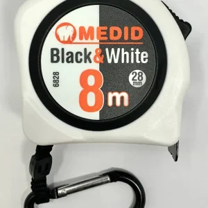 Hit cenowy Miara Zwijana Medid Black & White Taśma Metrówka Wytrzymała 8m/28mm