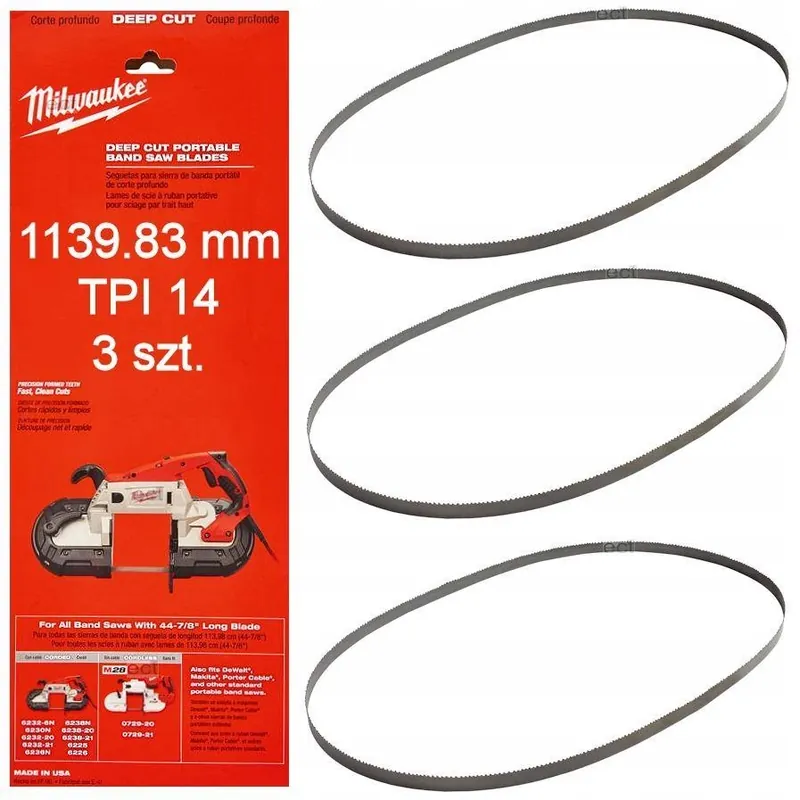 Dodaj do koszyka MILWAUKEE Brzeszczot bimetalowy OSTRZE PIŁY TAŚMOWEJ 1139.83 mm TPI 14 - 3SZT