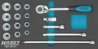 Wysoka jakość Modul narzędziowy 163-181/17. Koncowki wymienne klucza nasadowego 3/8" HAZET