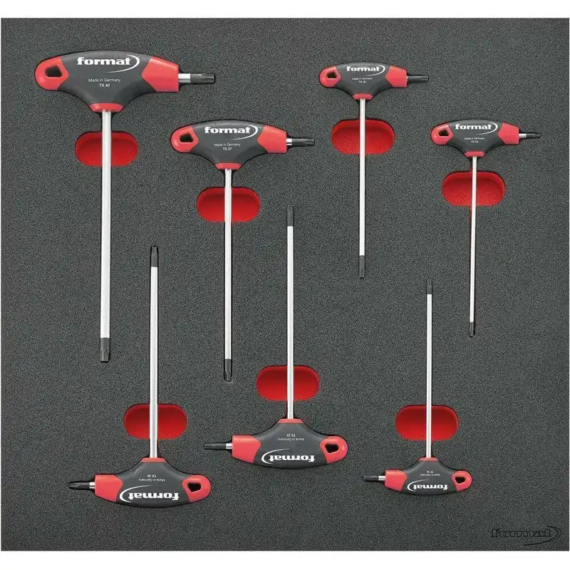 Bezpieczne zakupy Moduł narzędziowy z wkrętakami z rękojeścią poprzeczną i zabierakiem bocznym, TORX®, 7-częściowy, moduł 2/3 FORMAT